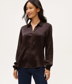 Meredith Satin Button Down Shirt