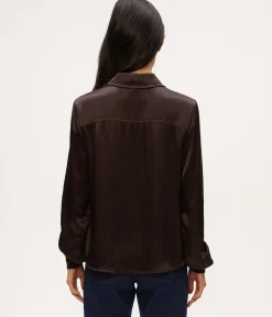Meredith Satin Button Down Shirt