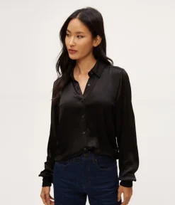 Meredith Satin Button Down Shirt