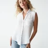 Monique Gauze Button Down Tank