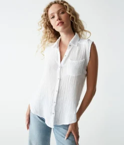 Monique Gauze Button Down Tank