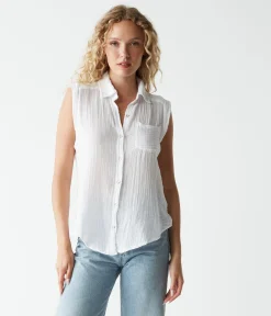 Monique Gauze Button Down Tank