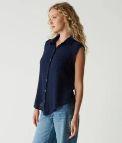 Monique Gauze Button Down Tank