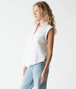 Monique Gauze Button Down Tank