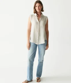 Monique Gauze Button Down Tank