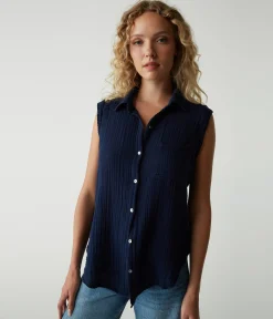 Monique Gauze Button Down Tank