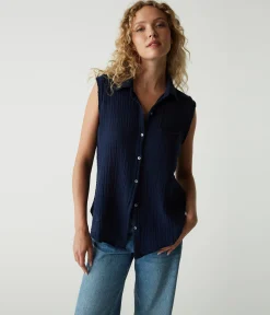 Monique Gauze Button Down Tank