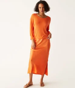 Nadia Mixed Fabric Satin Dress