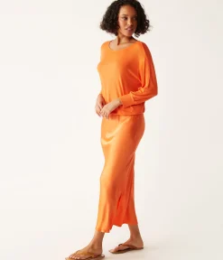 Nadia Mixed Fabric Satin Dress