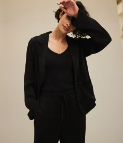 Paula Hammered Satin Blazer