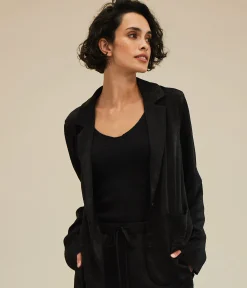 Paula Hammered Satin Blazer