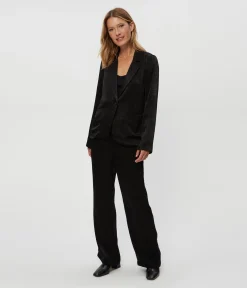 Paula Hammered Satin Blazer