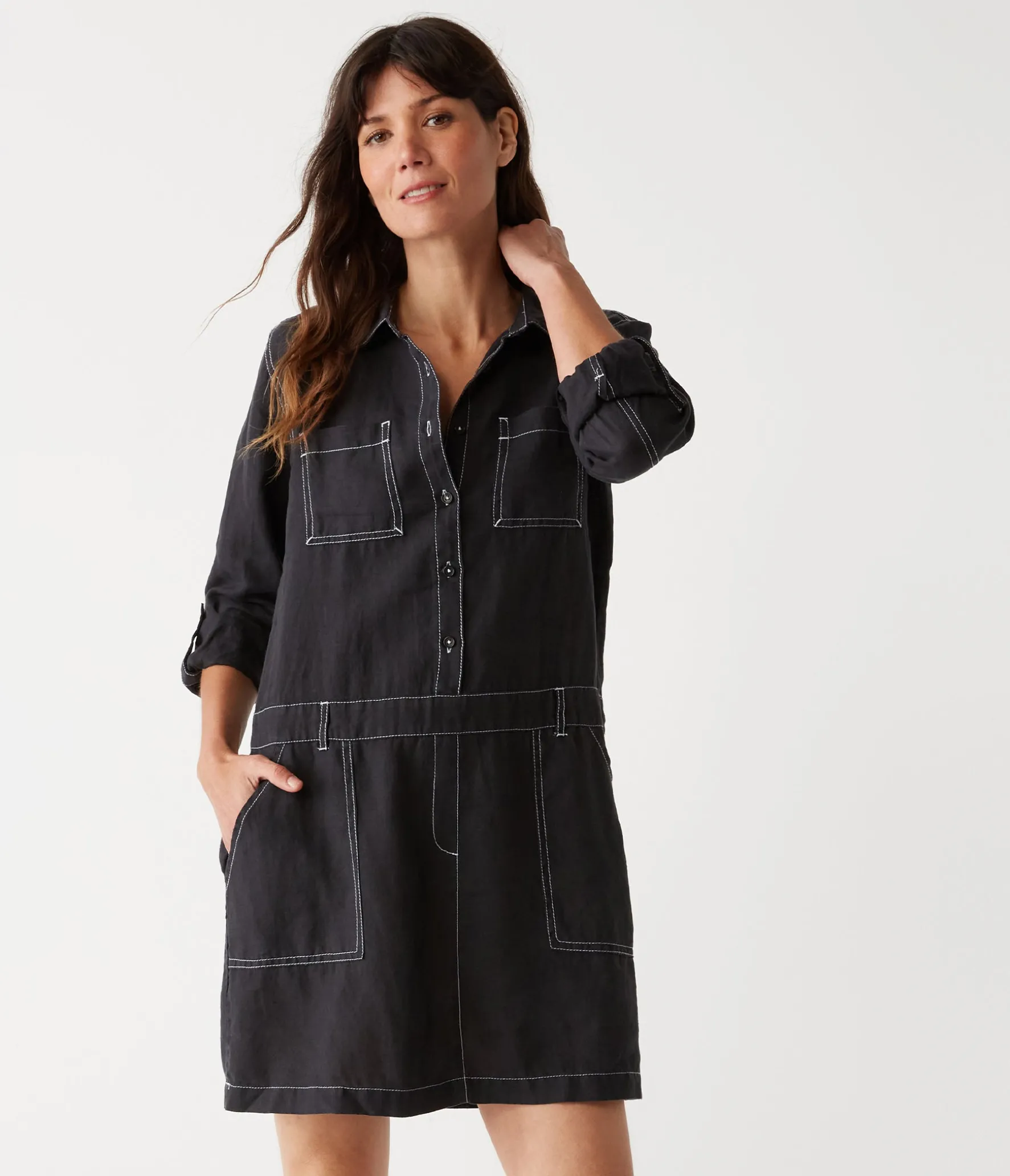 Pilar Linen Shirt Dress