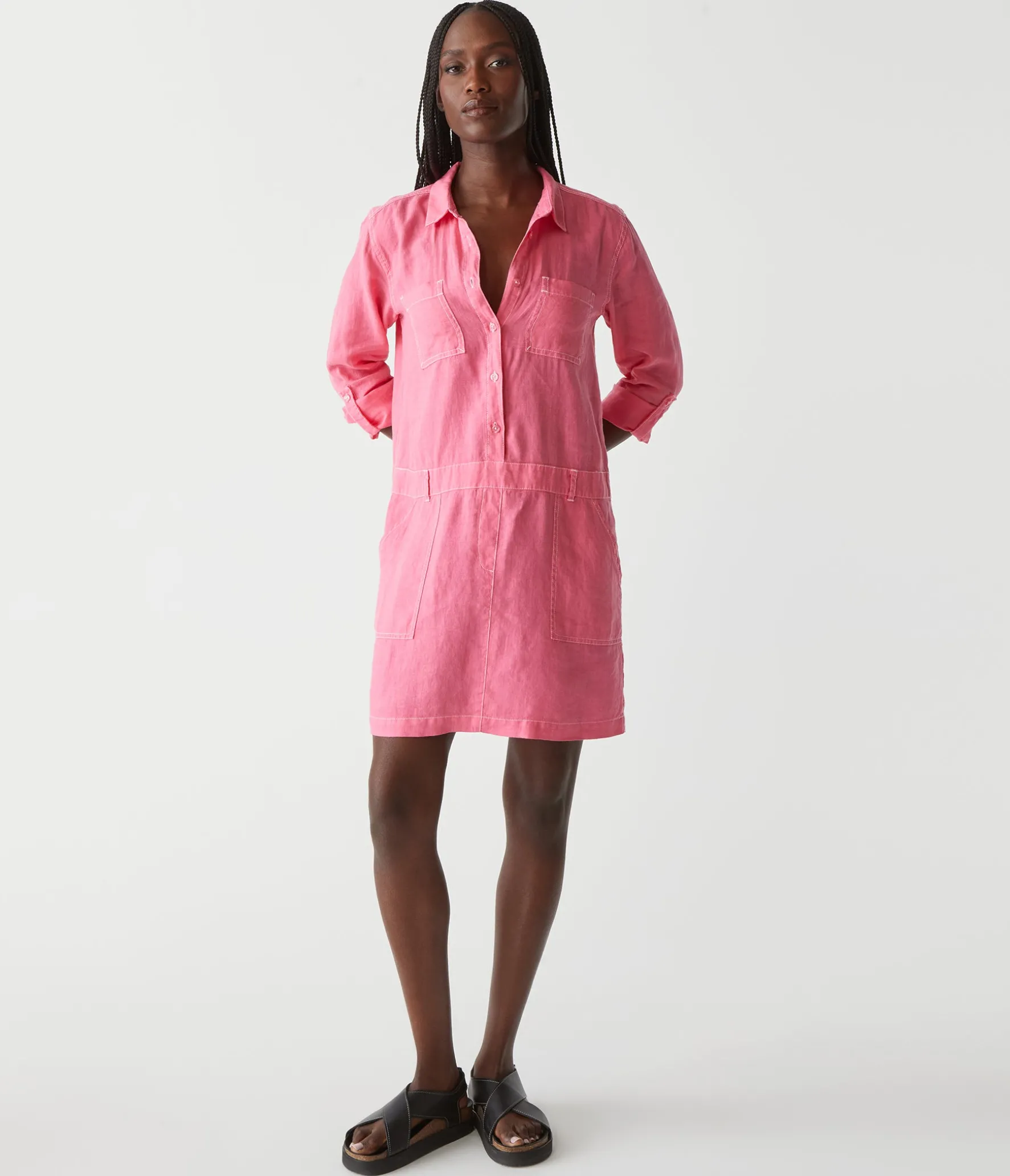 Pilar Linen Shirt Dress