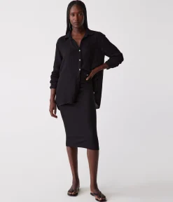 Rae Ribbed Skirt with Slit