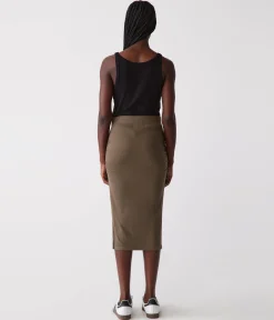 Rae Ribbed Skirt with Slit