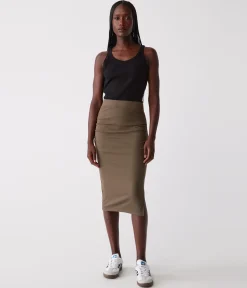 Rae Ribbed Skirt with Slit