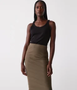 Rae Ribbed Skirt with Slit