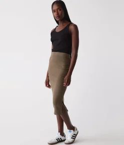 Rae Ribbed Skirt with Slit