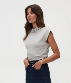 Reese Shine Power Shoulder Top