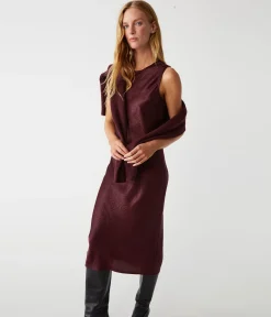 Seema Hammered Satin Midi Dress