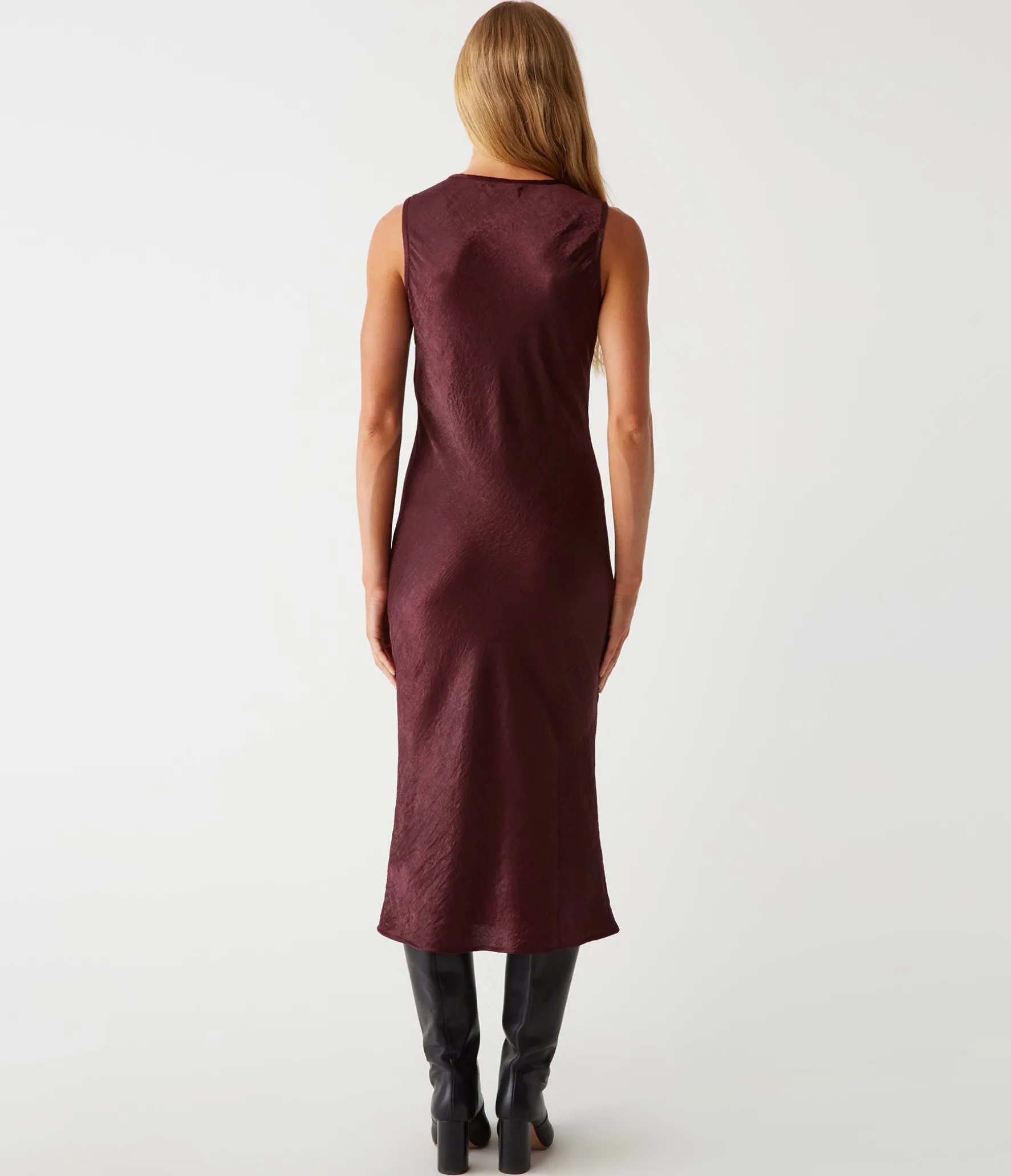 Seema Hammered Satin Midi Dress