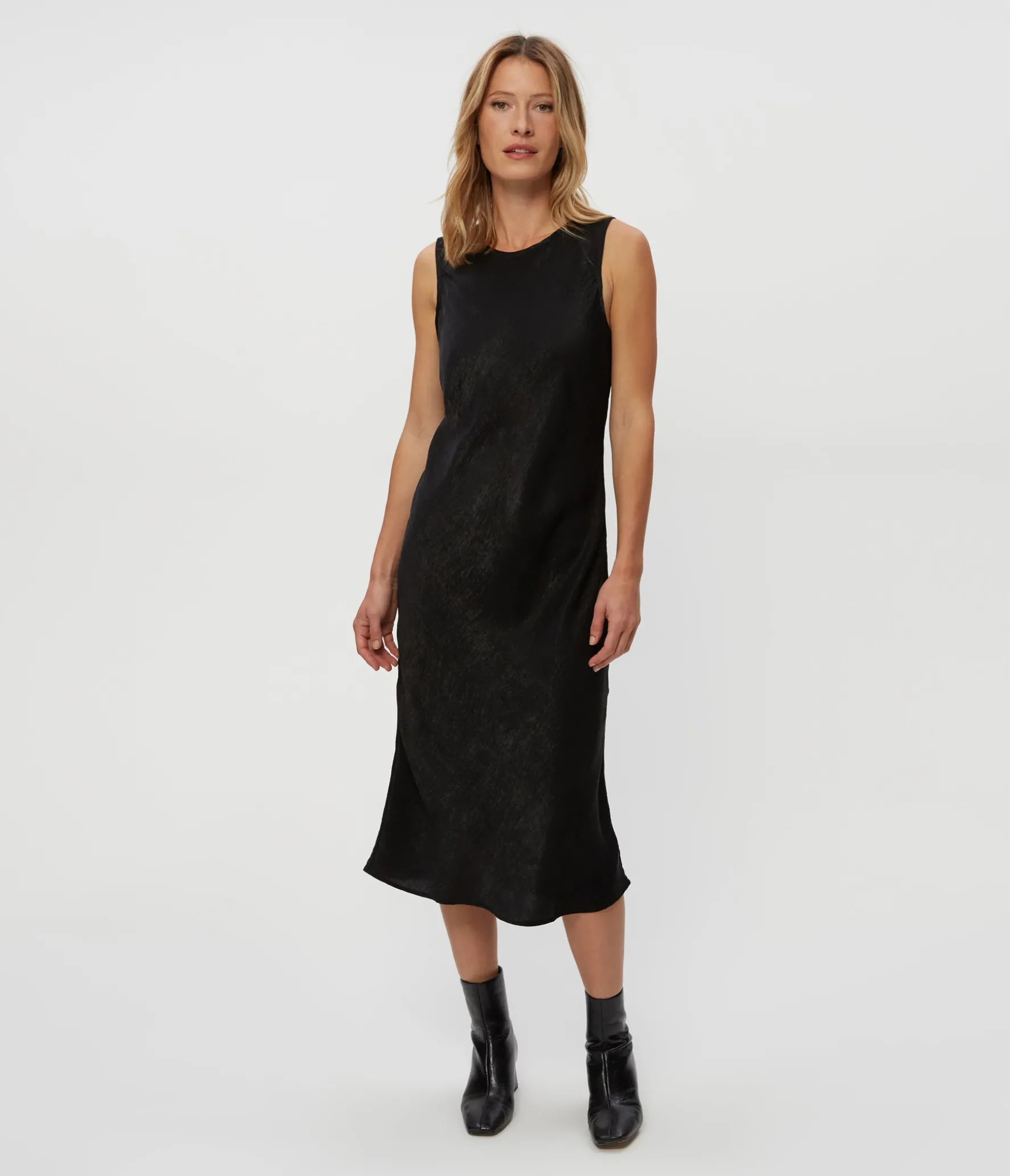 Seema Hammered Satin Midi Dress