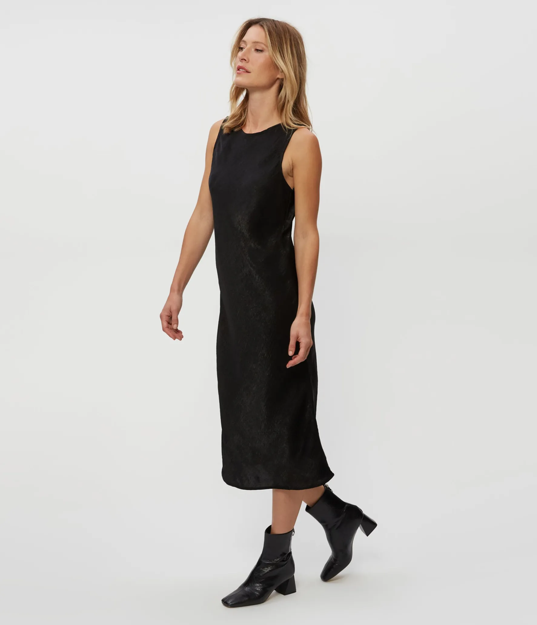 Seema Hammered Satin Midi Dress