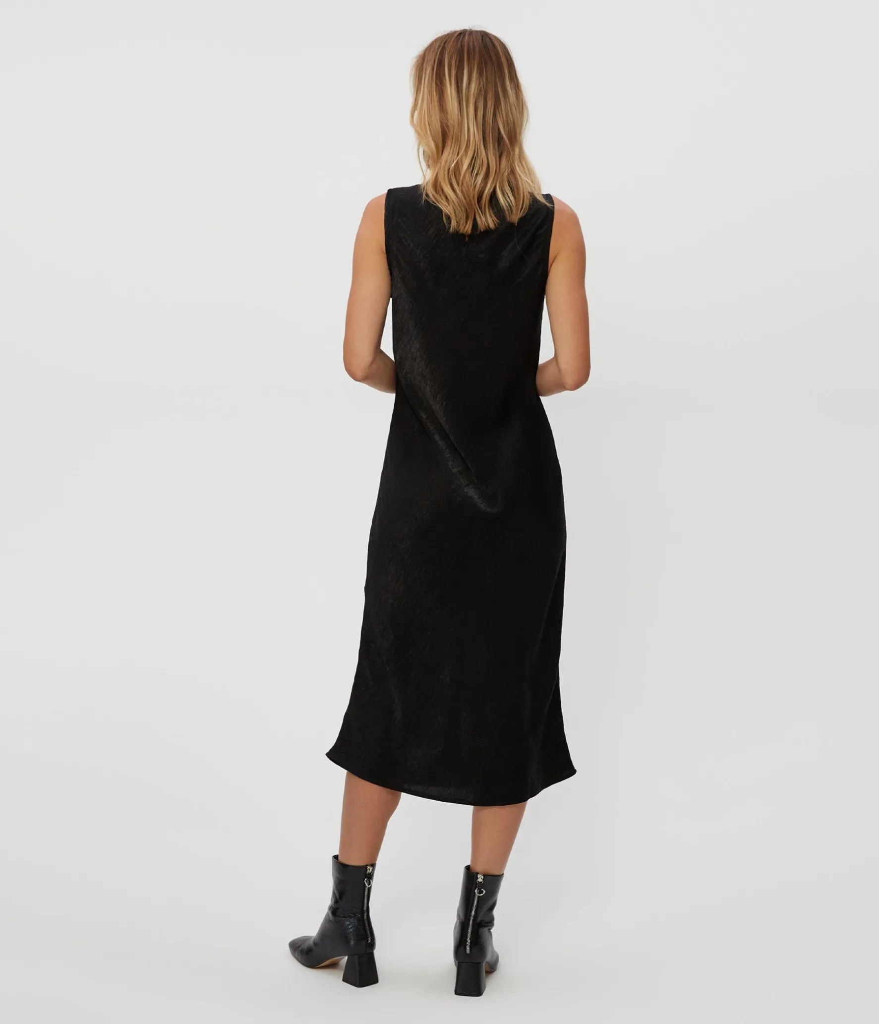Seema Hammered Satin Midi Dress