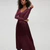 Sutton Mixed Fabric Satin Dress