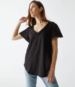 Tate Mixed Fabric Tee