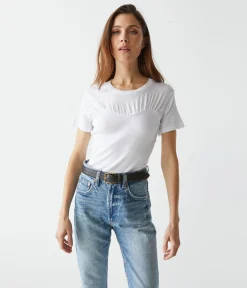Victoria Mixed Fabric Tee