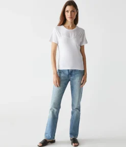 Victoria Mixed Fabric Tee