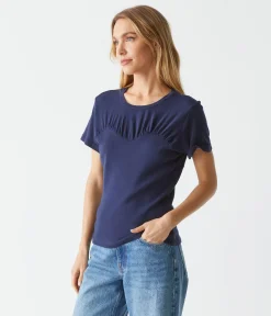Victoria Mixed Fabric Tee