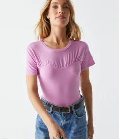 Victoria Mixed Fabric Tee