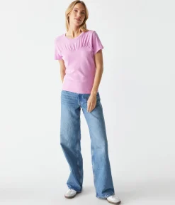 Victoria Mixed Fabric Tee