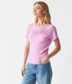 Victoria Mixed Fabric Tee
