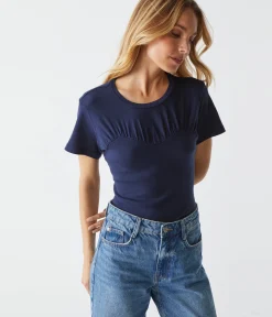 Victoria Mixed Fabric Tee