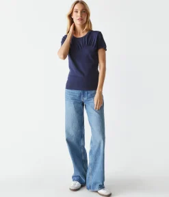 Victoria Mixed Fabric Tee